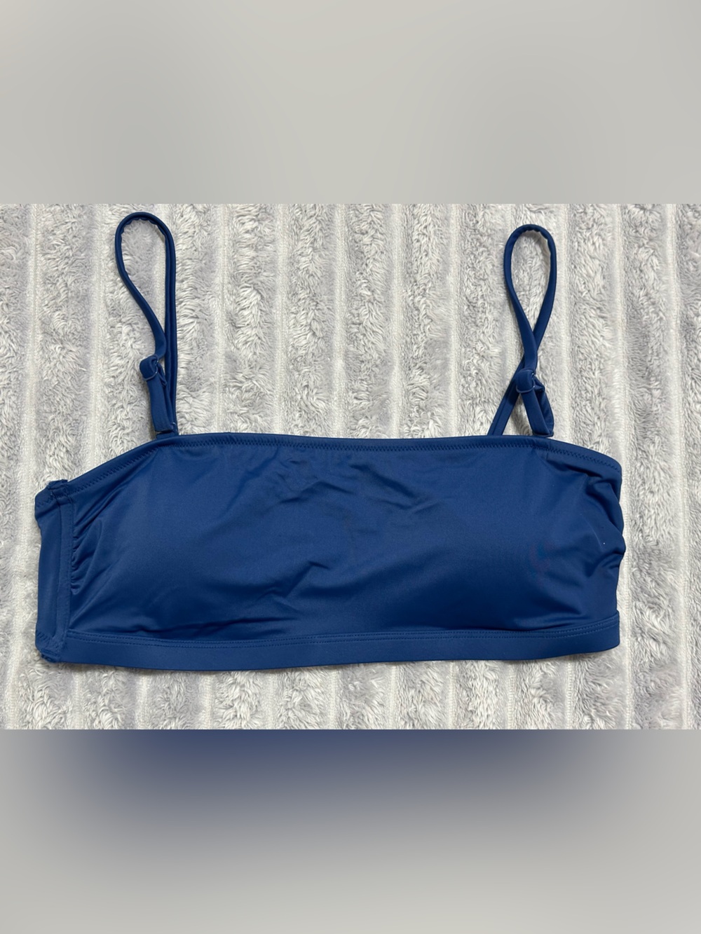 Amazon Essentials Women's Navy Blue Bandeau Swim Top